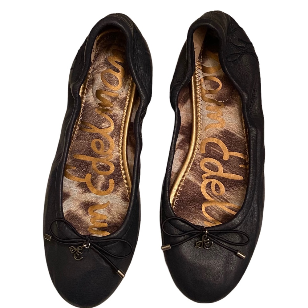 Sam Edelman Felicia Leather Ballet Flats Black Color Size 4 - EUC
